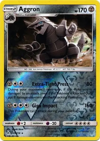 Unbroken Bonds Aggron #125/214 reverse holo